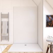 Panneau mural de douche 120 x 210 cm - blanc - AURLANE