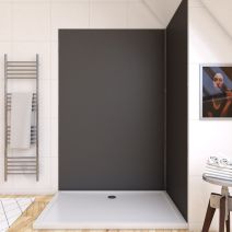 Panneau mural de douche 120 x 210 cm - gris - AURLANE