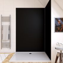 Panneau mural de douche 120 x 210 cm - noir - AURLANE