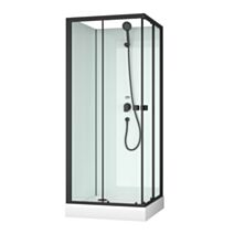 Cabine de douche Essentiel 80 80x80x200cm blanc/noir alu - AURLANE