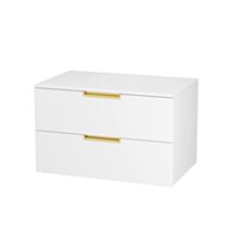 Meuble salle de bain sans vasque Lofty Gold 80 blanc