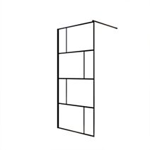 Paroi douche BRICKS verre trempé 8mm 90x100cm noir mat - AURLANE