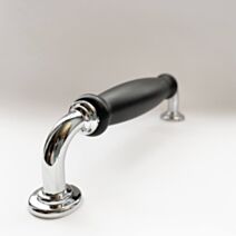 Poignée Arc Métal Chromé + Epoxy Noir 14cm