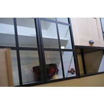 Façade cadre aluminium 17x20 noir 713x400 vitrage clair trempé - RBSISTEMS