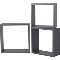 Set de 3 cubes 12 mm x 30 x 30 cm gris - DECO SYSTEM