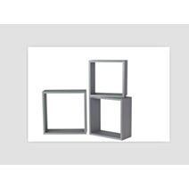 Lot de 3 cubes étagères  MDF couleur aluminuim - DECO SYSTEM 