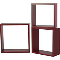 Set de 3 cubes 12 mm x 30 x 30 cm rouge - DECO SYSTEM