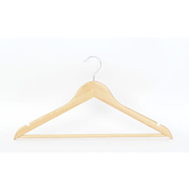 3 cintres en bois vernis 44x23x1,2cm