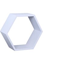 Etagère Hexagonal eucalyptus blanc 27x27x11,7cm - DECO SYSTEM