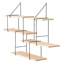 Connecteur de tablettes double rectangle 47 x 19,5 cm métal noir - DECO SYSTEM