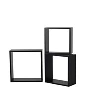 3 Cubes Coloris Noir 30x30x1,2cm