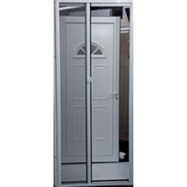 Moustiquaire enroulable latérale 140 x 230 cm blanc/toile grise