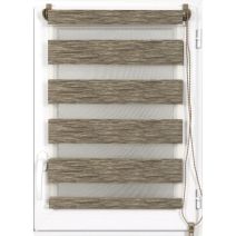 Store enrouleur lumière/nuit 60 x 90 cm chiné marron/argent - LUANCE