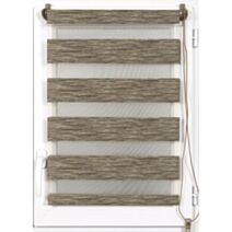 Store enrouleur lumière/nuit 90 x 180 cm chiné marron/argent - LUANCE