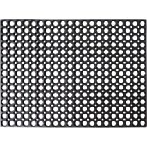 Tapis caillebotis 60 x 80 cm caoutchouc noir - LUANCE