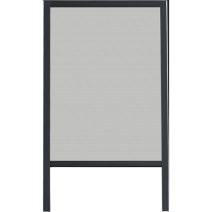 Chassis moustiquaire pvc 130 x 160 gris/toile noire - LUANCE