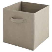 Panier rangement intissé 27x27x27cm Taupe