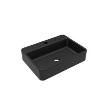 Vasque à poser Atlanta retangulaire noire résine L50xH13xP37cm