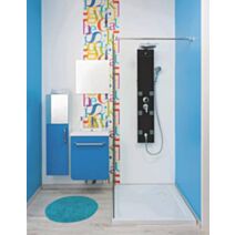 Receveur de douche à poser extra plat Yqua 90x90cm Acrylique Blanc - ONDEE