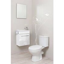Lave-mains Nino avec Miroir 44cm Blanc Laqué Livré en Kit
