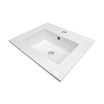 Plan vasque à encastrer KIO céramique blanc 45x40cm avec trop plein - ONDEE