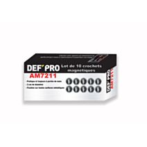 Lot de 10 crochets magnétiques Ø30mm - DEFPRO