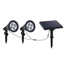 2 spots solaires LED à piquer/fixer LED Family Spiky blanc dimmable h.34cm 3W