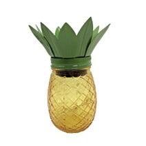 Ananas décoratif solaire D12,5 x H18,5 cm métal/verre 5led - GALIX