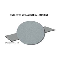 Tablette mélaminée Aluminium 18mm 250x60cm