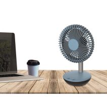 Ventilateur sur batterie rechargeable Ø15cm 4 vitesses 3W bleu