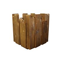 Jardinière carrée Vertiwood pin traité brun 500x500 0,55m - DEBARGE