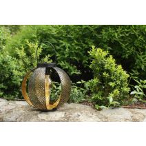 Lanterne solaire en métal Patio Ø20cm Noir