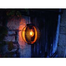 Lanterne solaire en métal Patio Ø20cm Noir