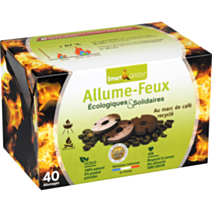 Allume-feux écologiques et solidaires à base de marc de café recyclé 1cm - SMART AND GREEN