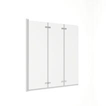 Pare baignoire 3 volets verre transparent aluminium chromé 6mm 120x150cm - INVENTIV