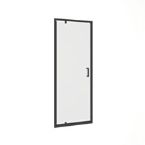 Porte pivotante 80x195cm 5mm transparent/noir mat