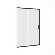 Porte coulissante 120x195cm 5mm transparent/noir mat