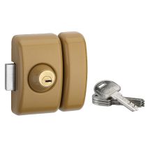 Verrou Universel double cylindre 6 goupilles 45mm or 4 clés réversibles