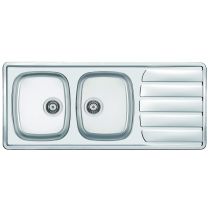 Evier à encastrer ZOOM M 2 cuves 1160 inox toilé