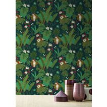 Papier peint vinyle expansé compact intissé Cacatoès vleu vert 10x0,53m