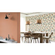 Papier peint vinyle expansé compact intissé tropiques vert blanc 10x0,53m