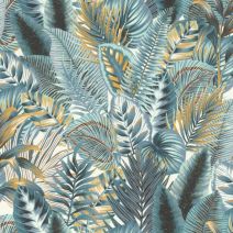 Papier peint vinyle intissé Tropico bleu amazonia 10,05x0,53m