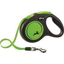 Laisse sangle flexi New NEON M: 5 m vert fluo
