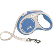 Laisse sangle flexi New COMFORT S: 5 m bleu
