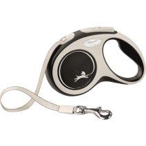 Laisse sangle New Comfort S: 5m noir - FLEXI