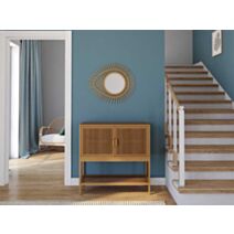 Papier peint vinyl intissé Bering bleu lisse