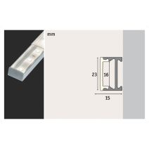 Profilé Square Aluminium Anodisé 1m + Diffuseur Satiné