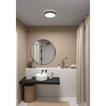 Plafonnier LED Ø30cm 15W 1800lm 4000K plastique tissu gris foncé 230V Cosara - PAULMANN