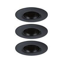 3 spots LED encastrés fixes ronds GU10 noir 10W - PAULMANN