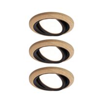 Spot encastré Lanati orientable bois noir mat 6Wx3 - PAULMANN